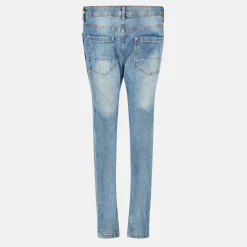 Blue Denim Skinny Jean with Rip Detail