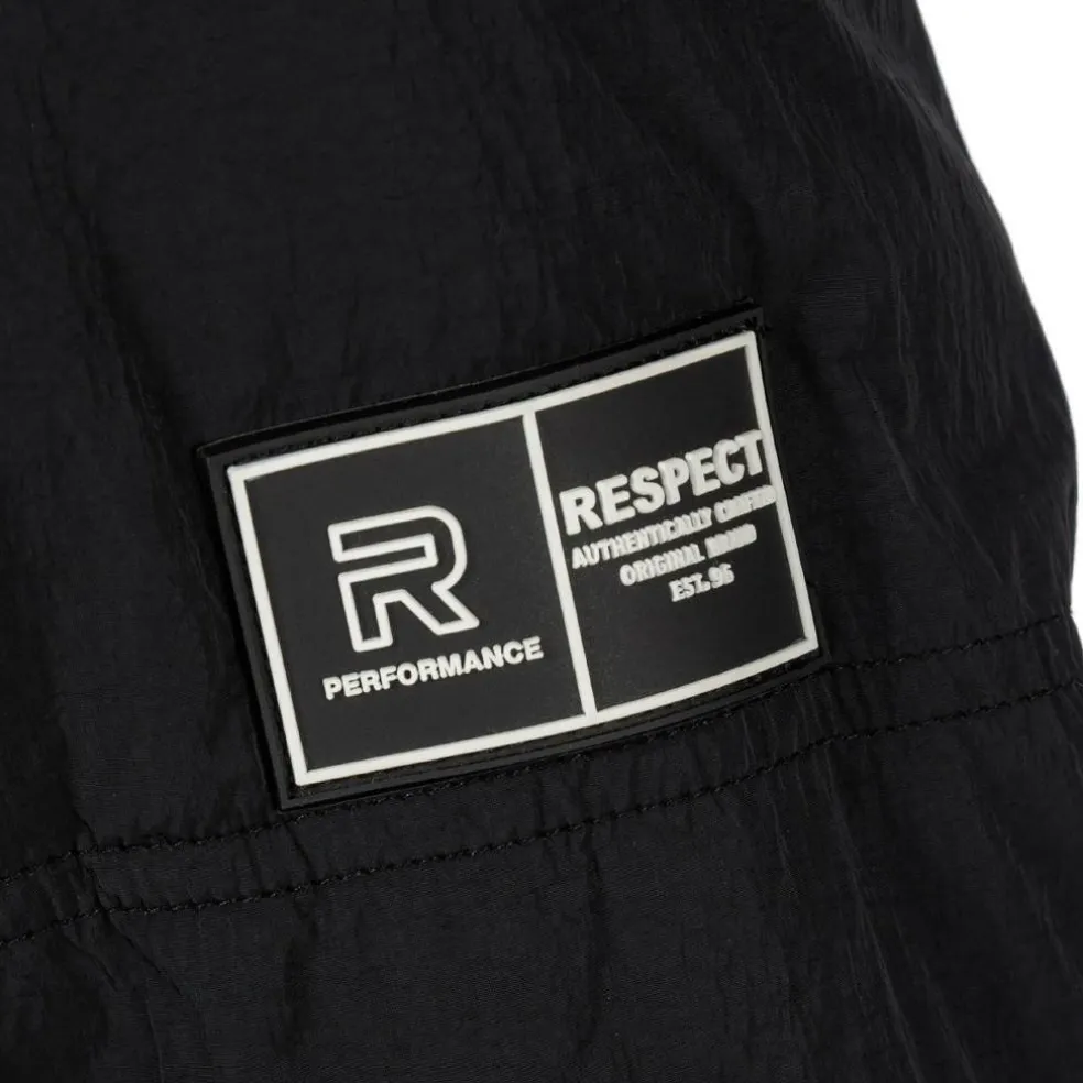 Boys quilted jacket with hood and zip pockets black