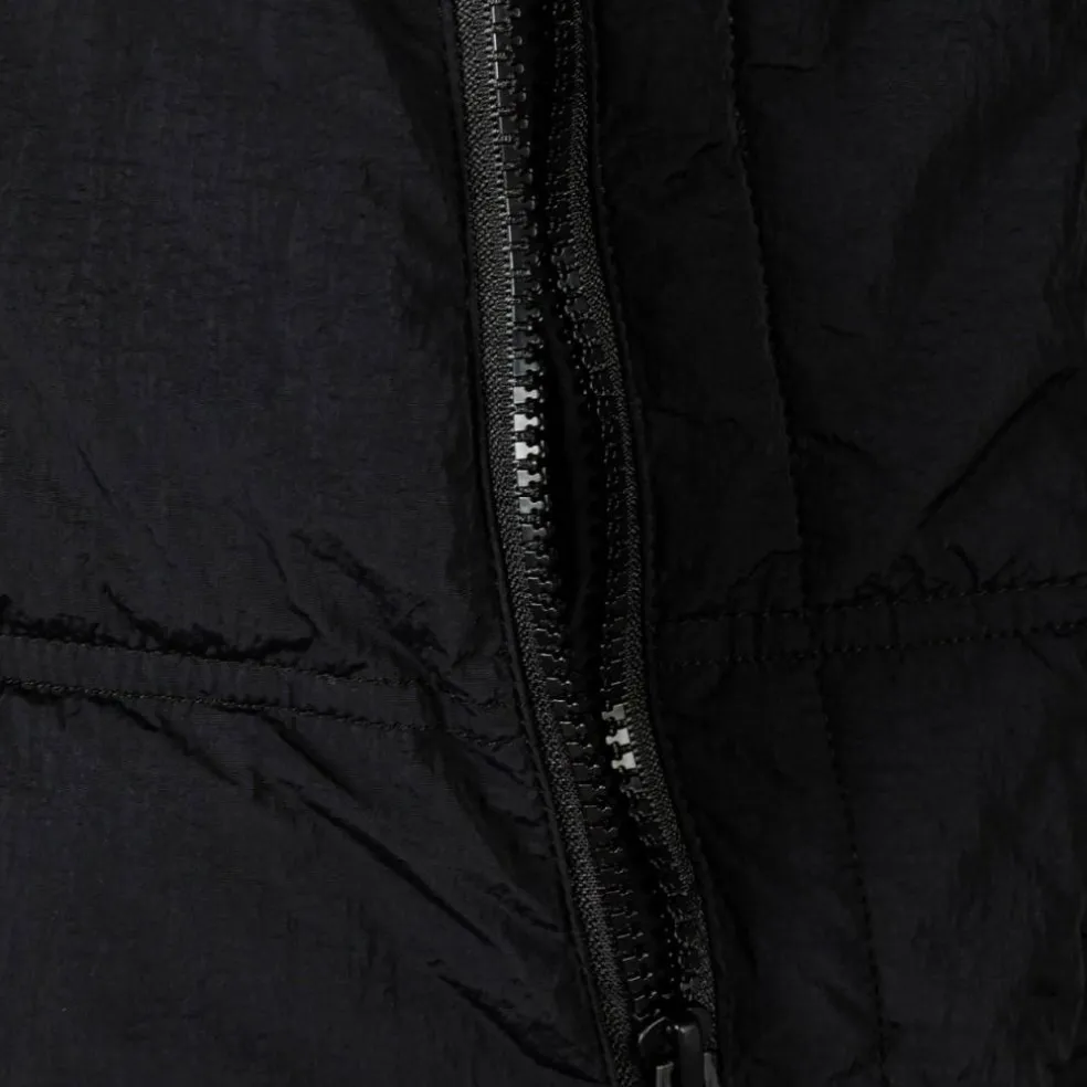 Boys quilted jacket with hood and zip pockets black