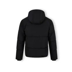 Boys quilted jacket with hood and zip pockets black