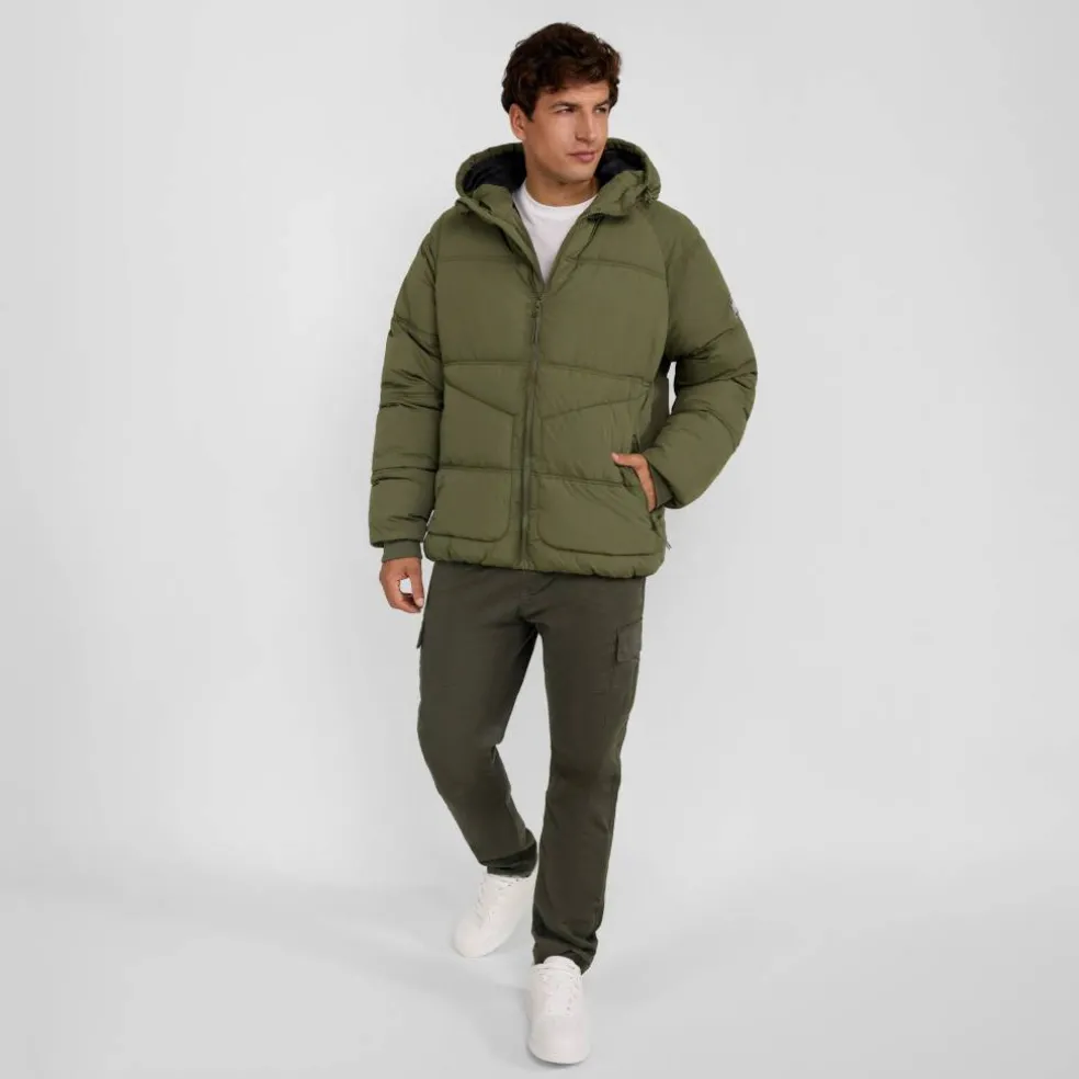 Boys quilted jacket with raglan sleeves khaki