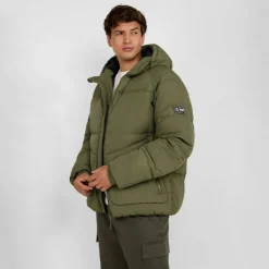 Boys quilted jacket with raglan sleeves khaki