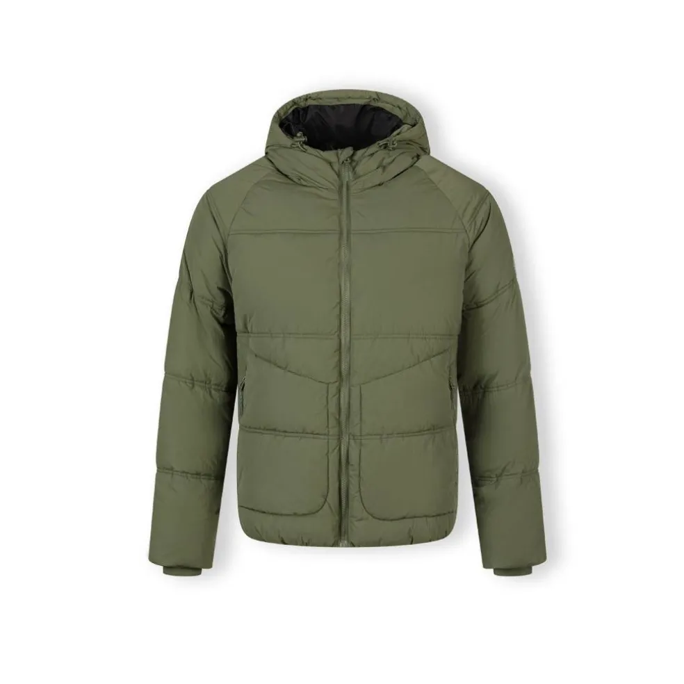 Boys quilted jacket with raglan sleeves khaki