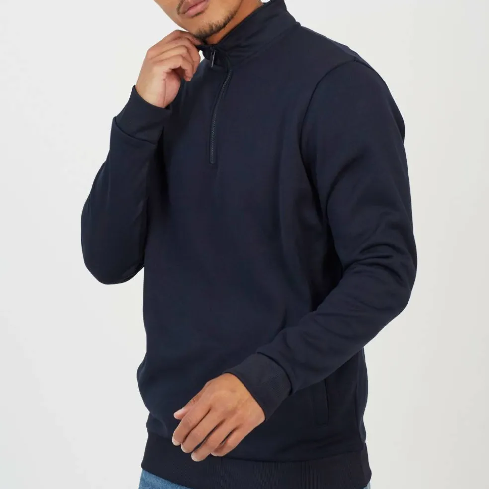 Charcoal Mens Funnel Neck Zip Sweatshirt