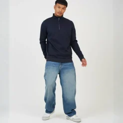 Charcoal Mens Funnel Neck Zip Sweatshirt