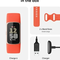 Charge 6 Fitness Tracker with Heart Rate GPS Premium Membership and Health Tools