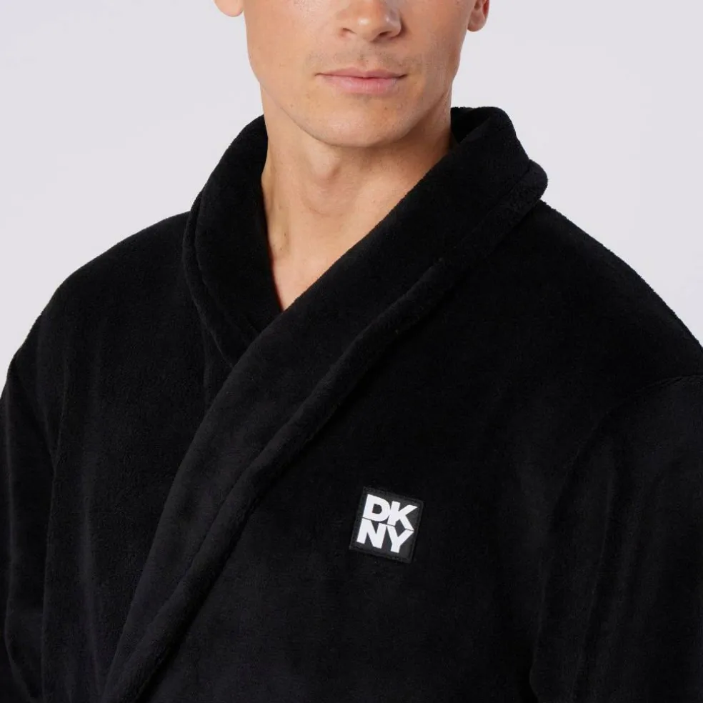 DKNY Mens Fleece Robe Trash Pandas