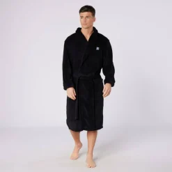DKNY Mens Fleece Robe Trash Pandas