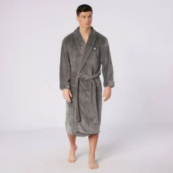 DKNY Mens Fleece Robe Trash Pandas