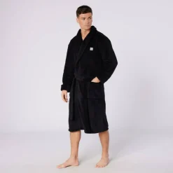 DKNY Mens Fleece Robe Trash Pandas