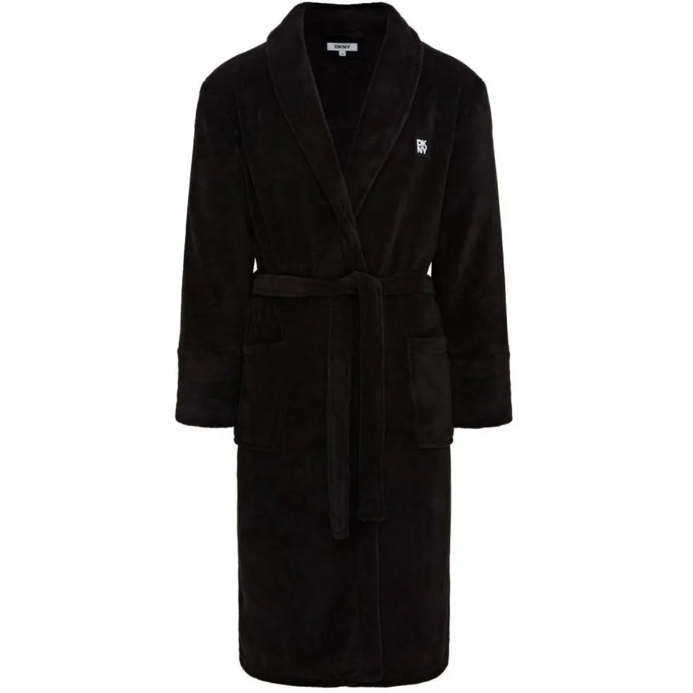 DKNY Mens Fleece Robe Trash Pandas