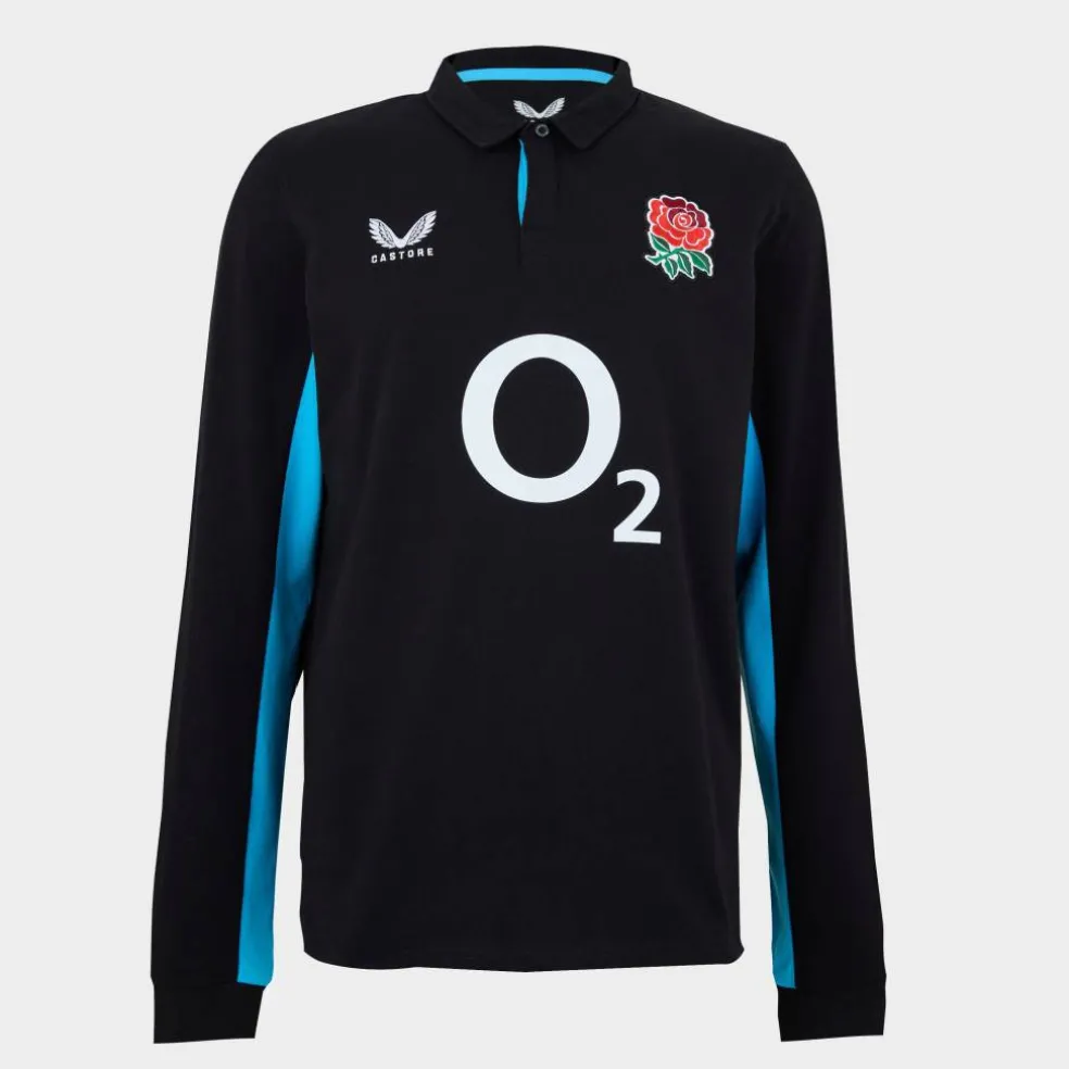 England Rugby Away Long Sleeve Polo Shirt 2025