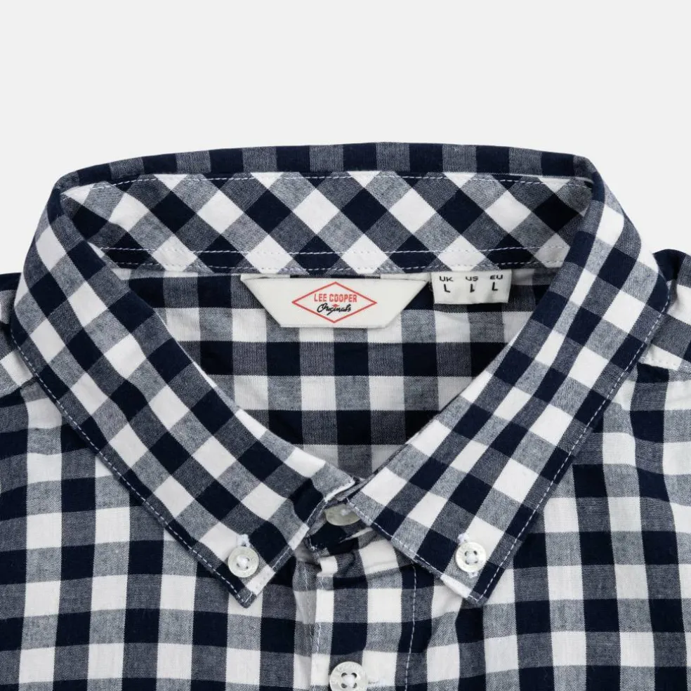 Gingham Check Short Sleeve Shirt Mens