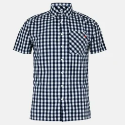 Gingham Check Short Sleeve Shirt Mens