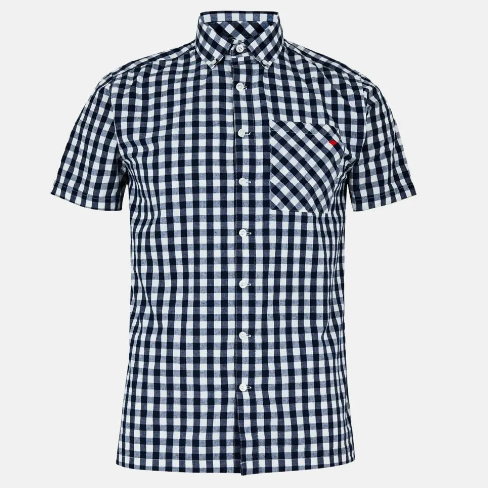 Gingham Check Short Sleeve Shirt Mens