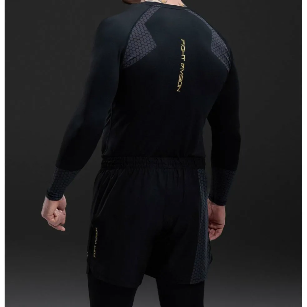 GK Fight Division Long Sleeve Rash Guard Top Mens