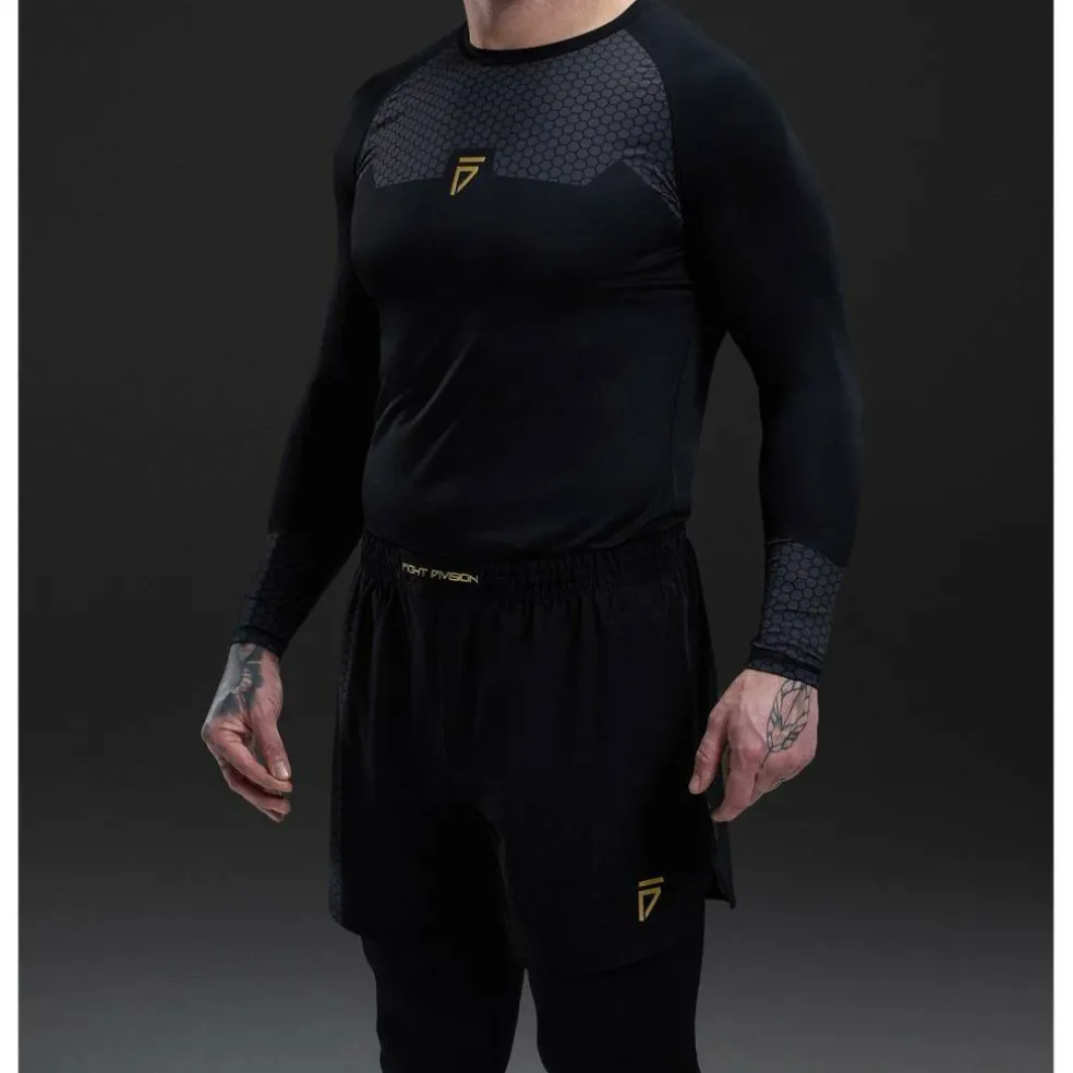 GK Fight Division Long Sleeve Rash Guard Top Mens