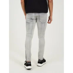 Grey Wash Skinny Jean with Stripe