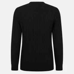 Jack Marlow Merino Wool Blend Cable Knitted Jumper Men