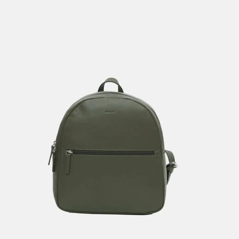 Leather Zip Backpack