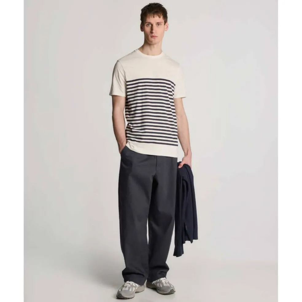 Linen Blend Breton Stripe T-Shirt