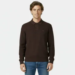 LS Button Knit Polo Men