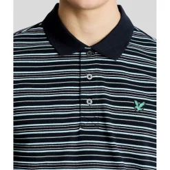 Lyle & Scott Golf Green Eagle Stripe Polo Shirt