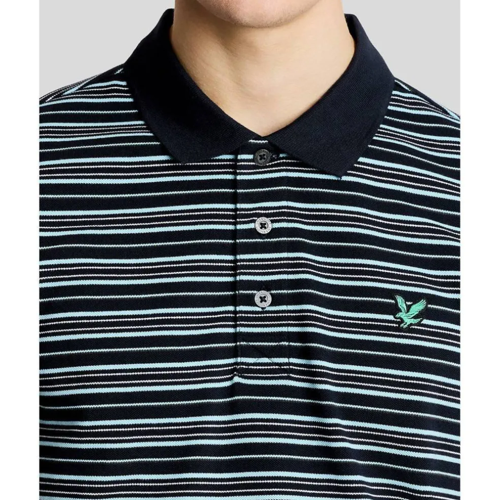 Lyle & Scott Golf Green Eagle Stripe Polo Shirt