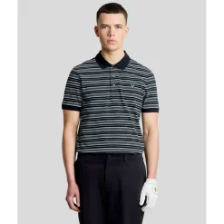 Lyle & Scott Golf Green Eagle Stripe Polo Shirt