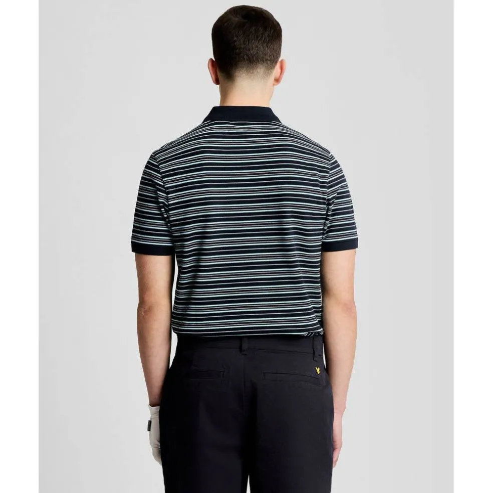 Lyle & Scott Golf Green Eagle Stripe Polo Shirt