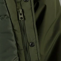 Men baseball style jacket detachable hood khaki