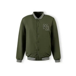 Men baseball style jacket detachable hood khaki