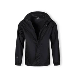 Men packaway waterproof jacket with zip front black XS 3XL