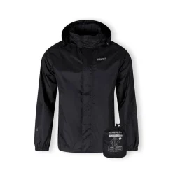 Men packaway waterproof jacket with zip front black XS 3XL