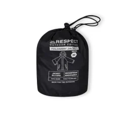 Men packaway waterproof jacket with zip front black XS 3XL