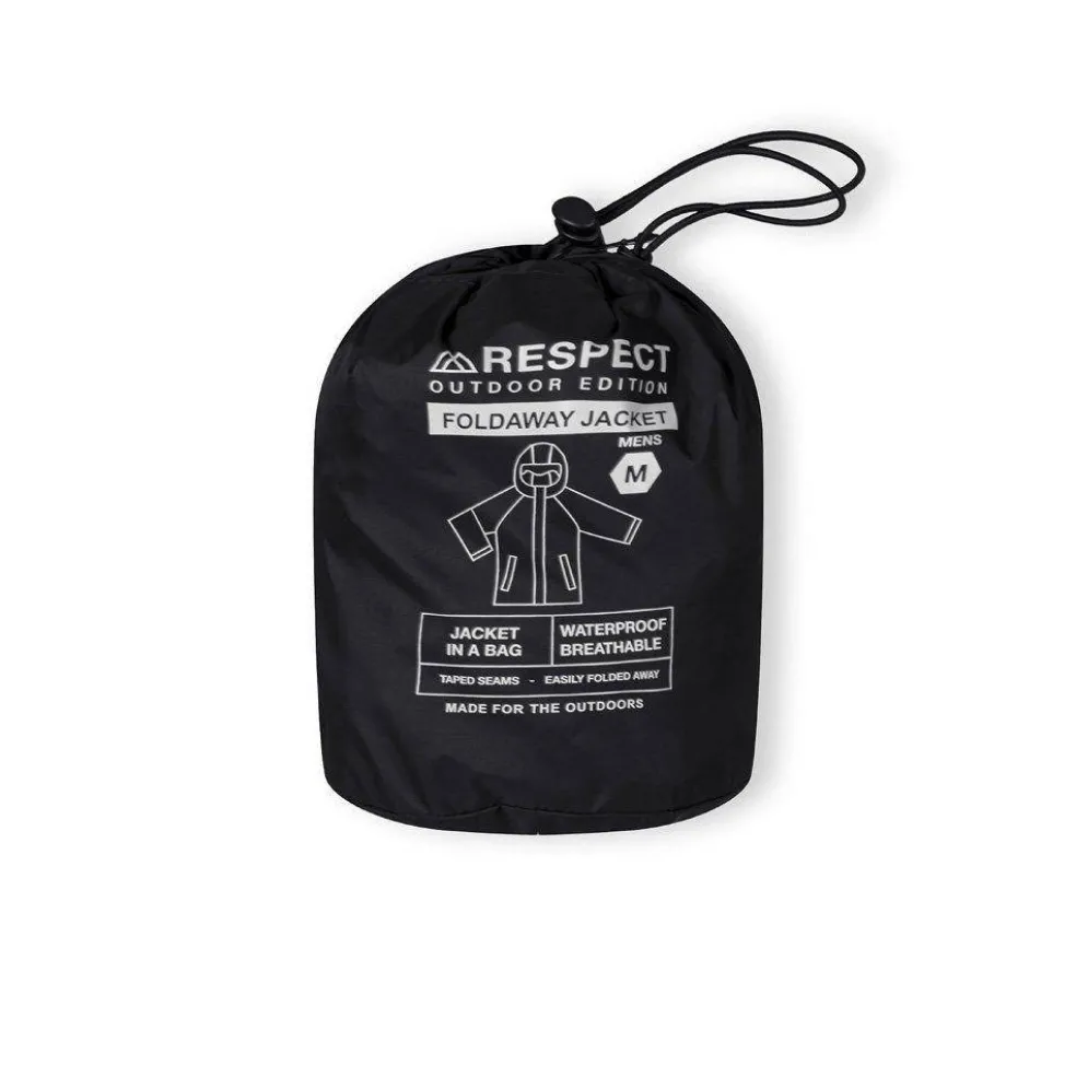 Men packaway waterproof jacket with zip front black XS 3XL