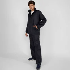 Men packaway waterproof jacket with zip front black XS 3XL