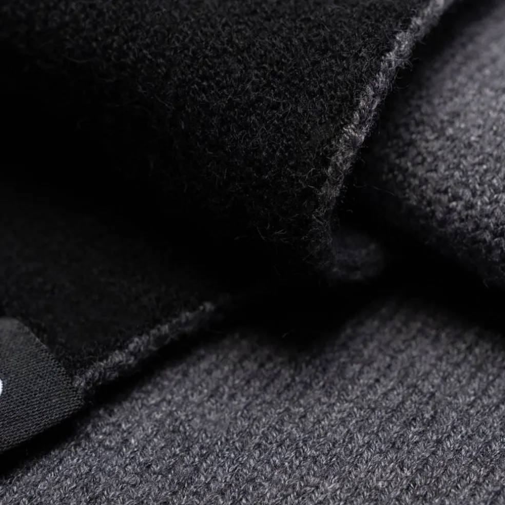 Men's Black Knitted Midweight Scarf