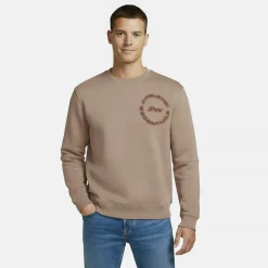 Men's Boucle Cotton Long Sleeve Oversized Fit Crew Sweatshirt