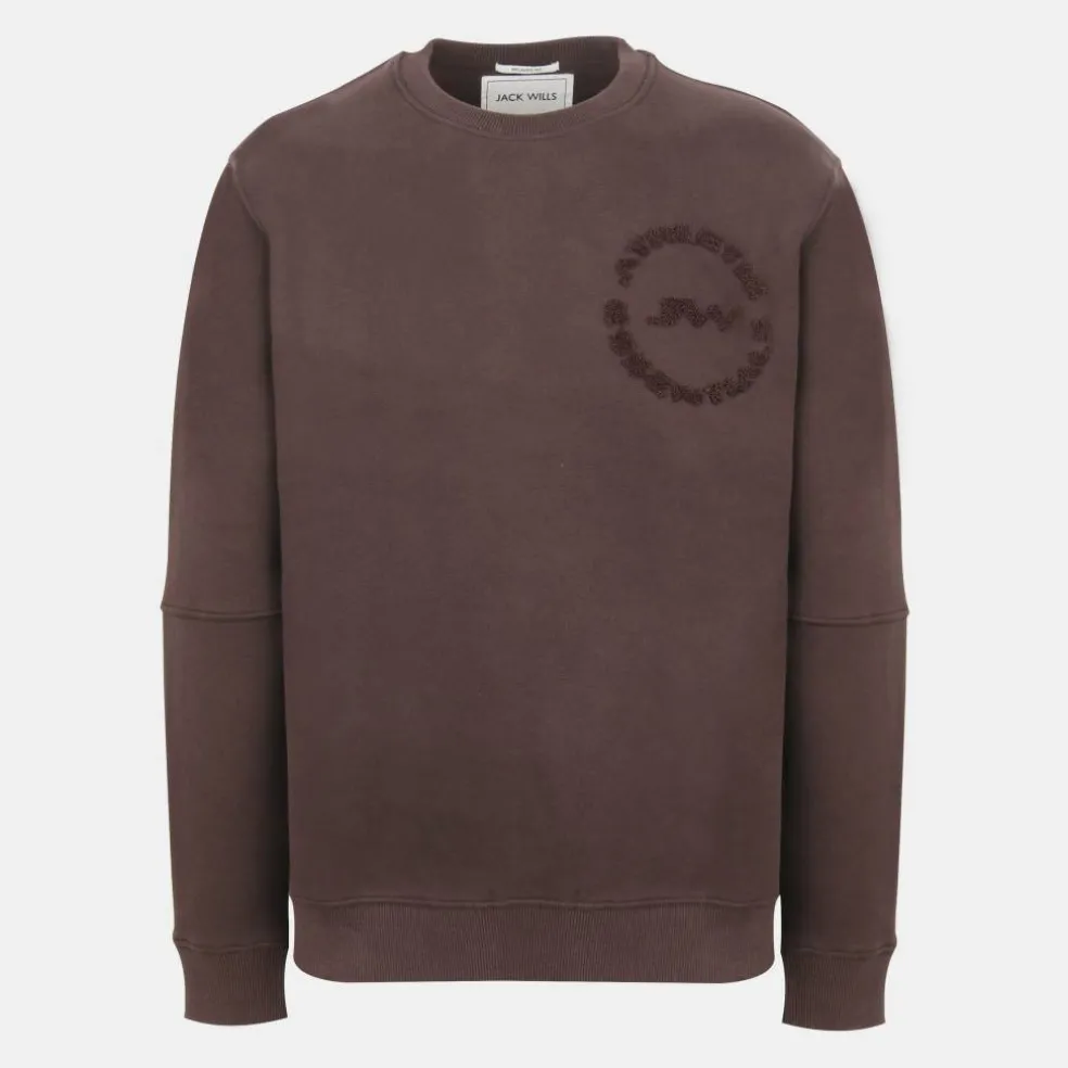 Men's Boucle Cotton Long Sleeve Oversized Fit Crew Sweatshirt
