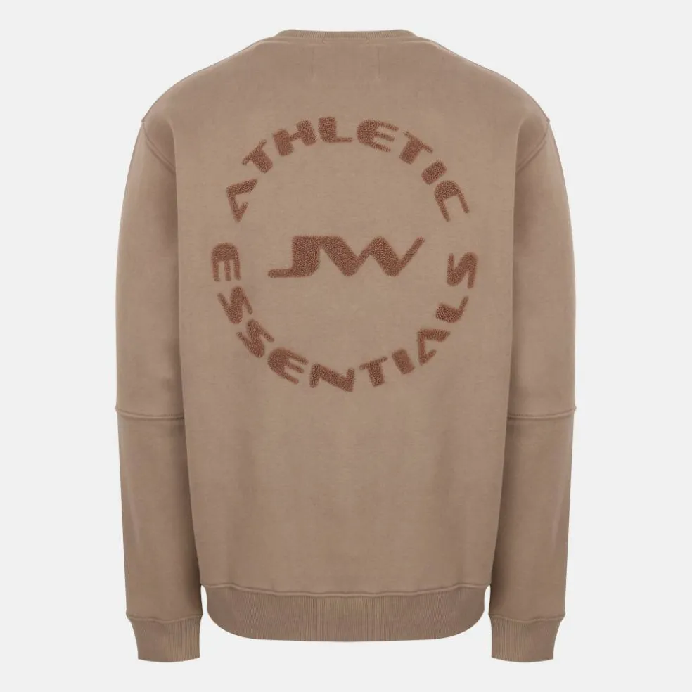 Men's Boucle Cotton Long Sleeve Oversized Fit Crew Sweatshirt