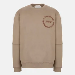 Men's Boucle Cotton Long Sleeve Oversized Fit Crew Sweatshirt
