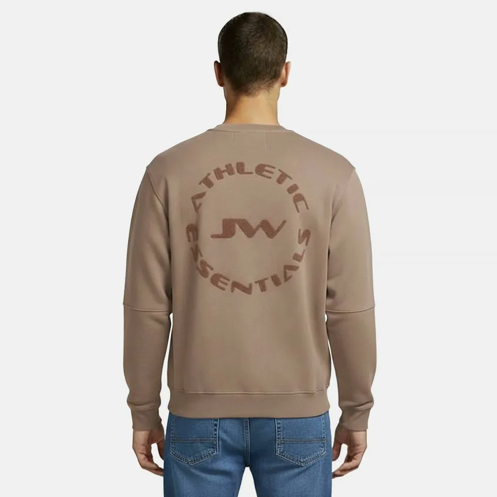 Men's Boucle Cotton Long Sleeve Oversized Fit Crew Sweatshirt