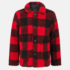Men's Checked Borg Long Sleeve Coach Jacket