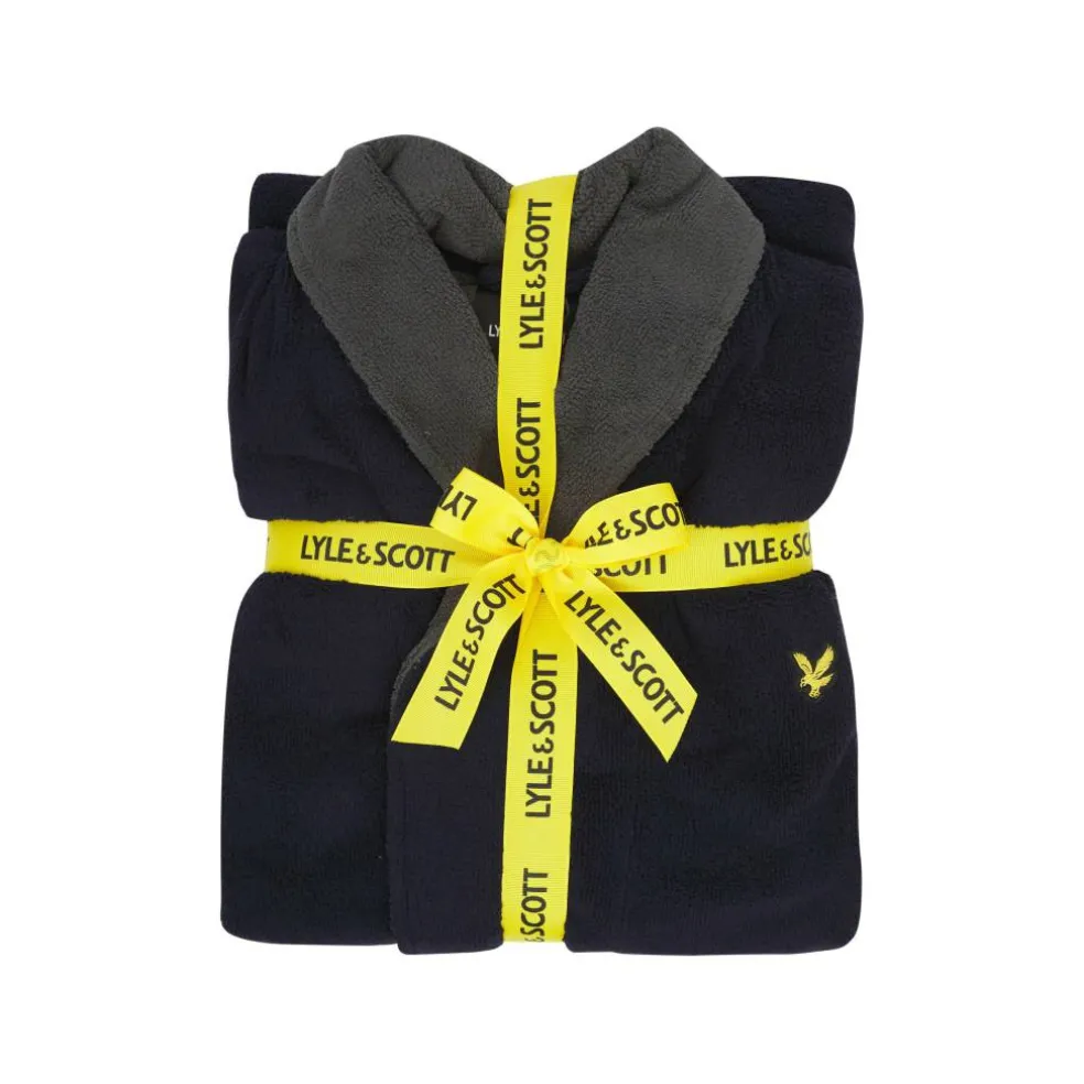 Men's Contrast Trim Absorbent Towel Dressing Gown
