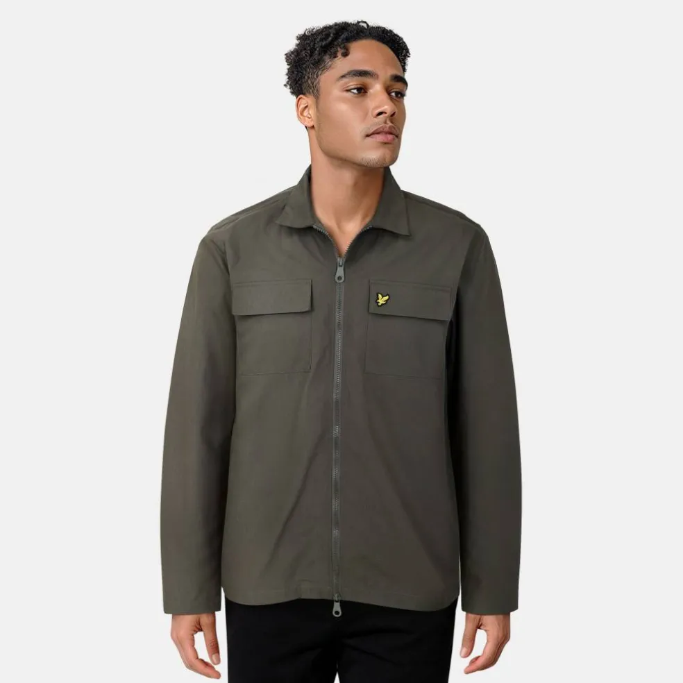 Men's Cotton Long Sleeve Zip Overshirt