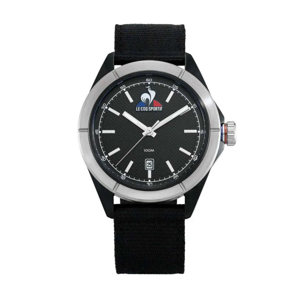 Men's Essentiel Steel Black Fabric Digital Watch
