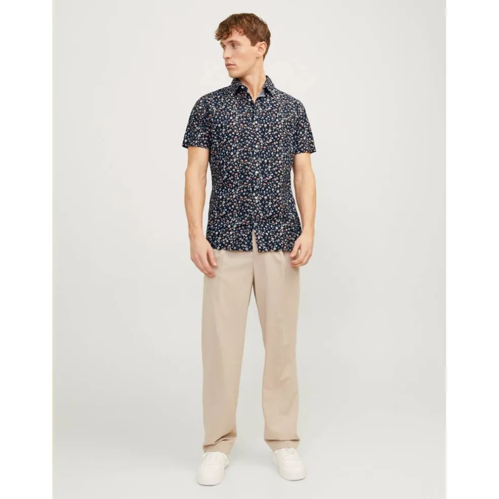 Men's JJ Floral Print Short-Sleeve Shirt