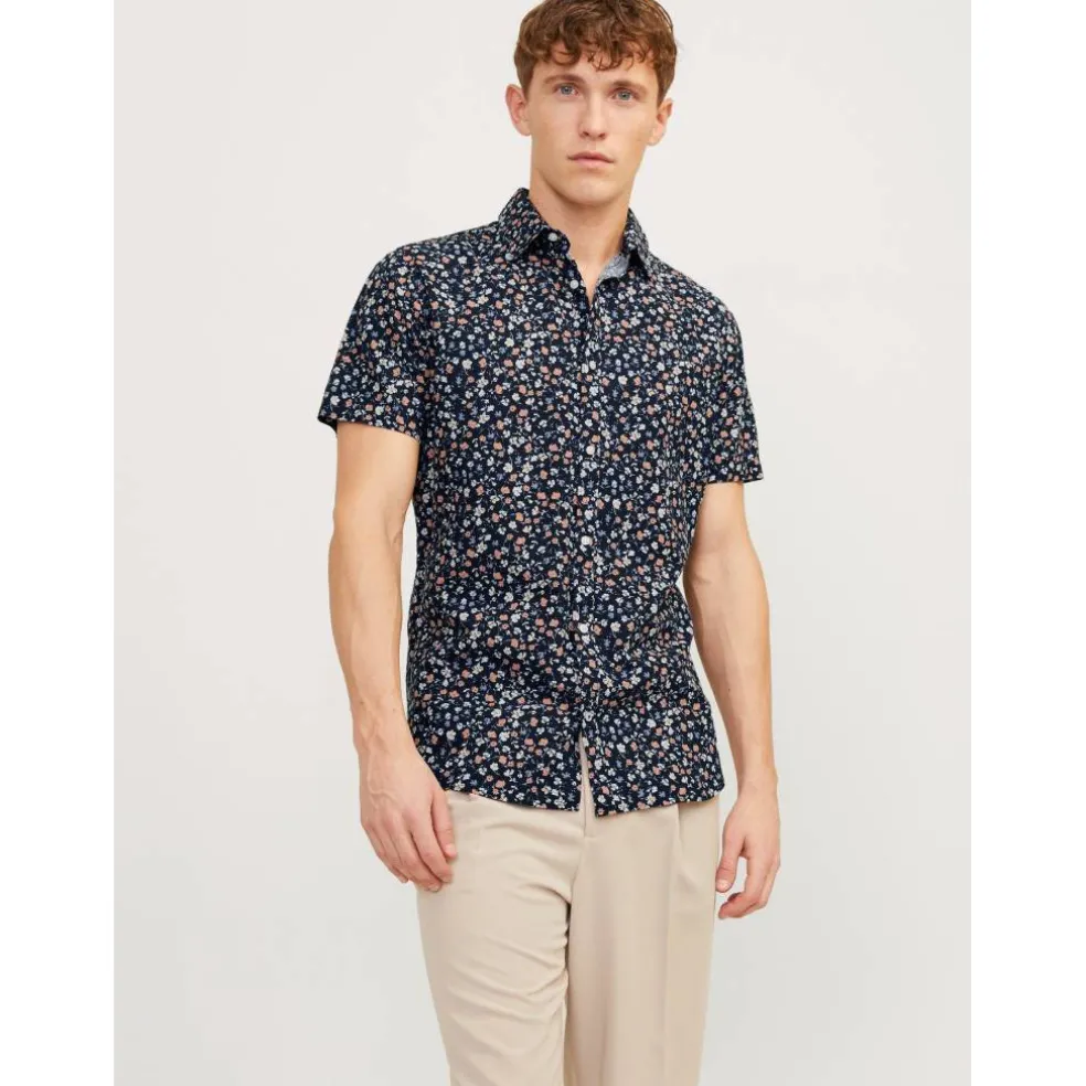 Men's JJ Floral Print Short-Sleeve Shirt