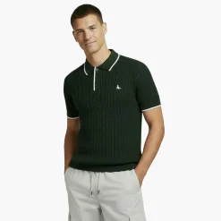 Men's JW Braid Knitted Short-Sleeve Polo Shirt
